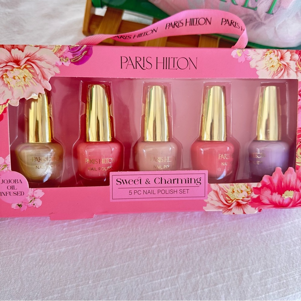 Paris Hilton Pink and Gold Nail Polish Collection